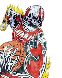 an image of a skeleton holding a basketball