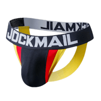 a black and yellow jockmail with the word germany on it