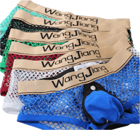 six pairs of underwear with the word wangjing on them