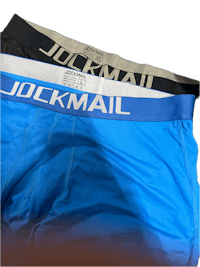 a pair of boxers with the word jokmail on them