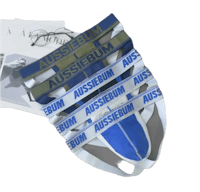 a pair of underwear with the word aussemi on it