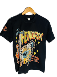 a black t - shirt with the words hendrix on it