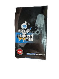 a package of adapteri tobacco cigarettes with an image of a man