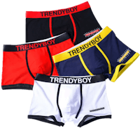 a set of boxers with the word trendboy on them