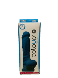 a blue dildo in a box